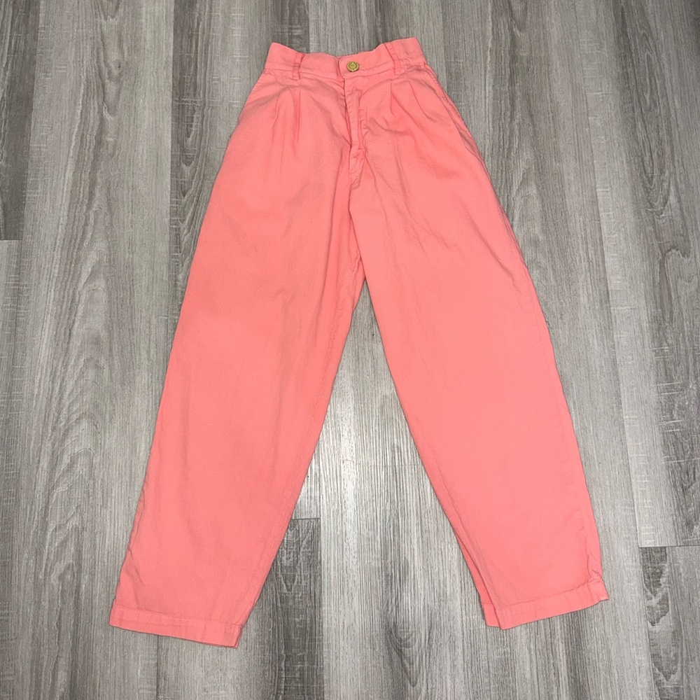 Big Bud Coral Paperbag Waist Pants High Rise Relaxed Fit Size XXS